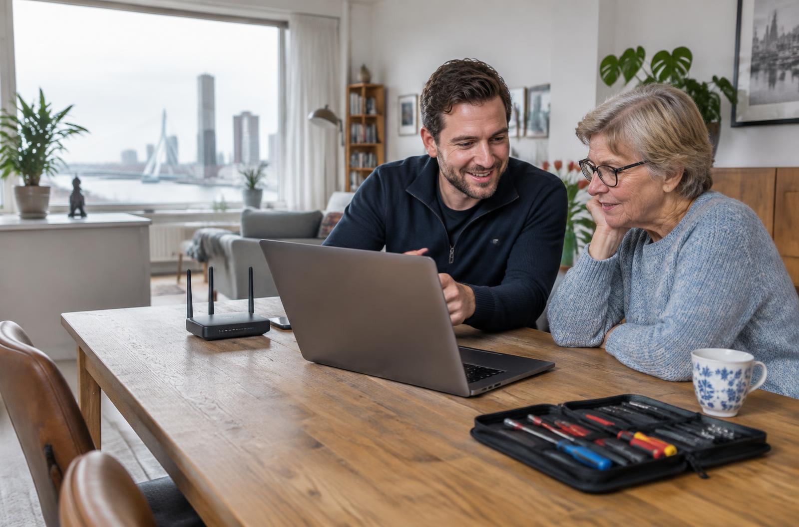 Computerhulp aan huis bij een klant in Rotterdam